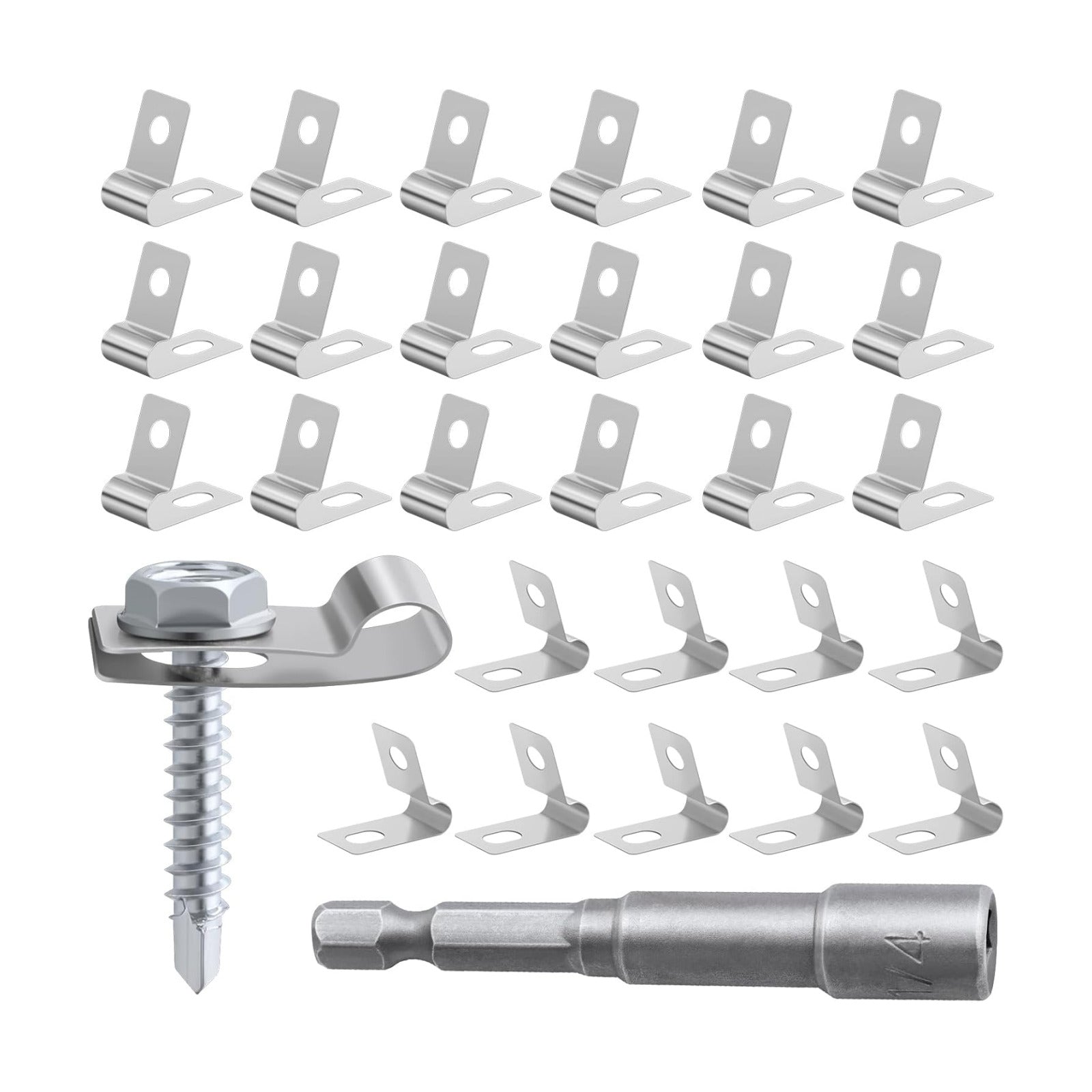 Wire Fence Clips 220 PCS丨Fence Wire Clamps Stainless Steel Agricultural Fencing Mounting Clips with 220 Pcs Stainless