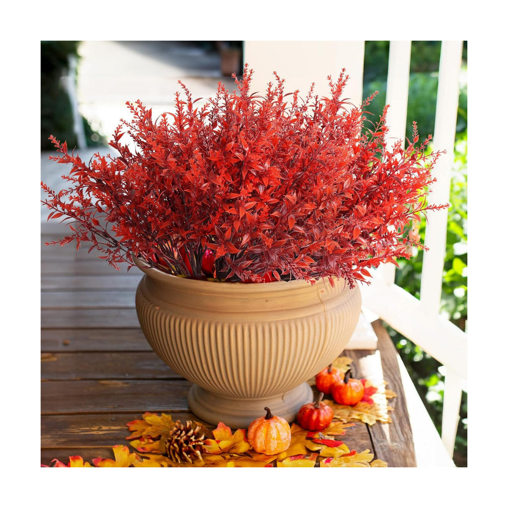 RECUTMS Artificial Fall Flowers Lavender Fake Burgundy Plants Gothic 36Pcs