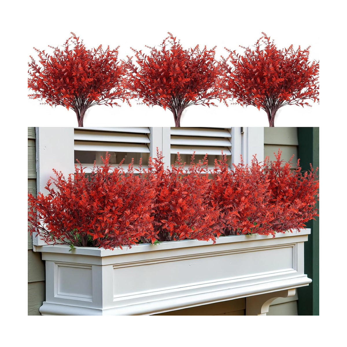 RECUTMS Fake Fall Outdoor Flowers Artificial Lavender Plants,Autumn Decor