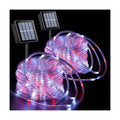 QITONG Red and White Solar Rope Lights, 2 Pack Each 33ft 100 LED Christmas String Light, 8 Modes Fairy Lights in Clear Thin Tube