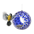 Sunnydaze Mosaic Glass Bird Feeder for Outdoors, Lavender Mosaic