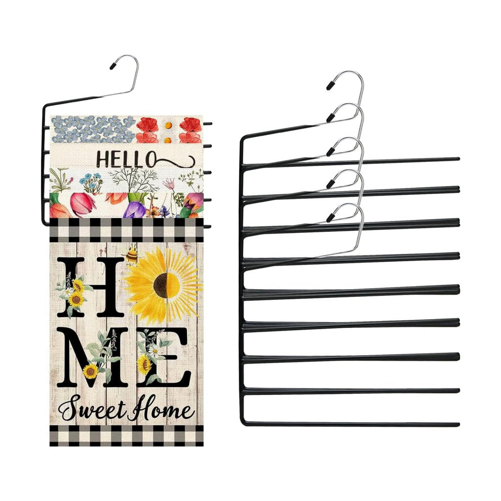 5 Pack 5-Tier Garden Flag Hangers, Garden Flag Storage Heavy Duty Multi Layers Space Saving, Organizer Holder, Non-Slip