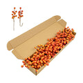 LLZLL Artificial Berry Stems 50 Pack Fall Floral Picks and Sprays 6.5 Inch Small Orange Berry Branches for Autumn Thanksgiving Harvest Christmas Tree DIY Decorations