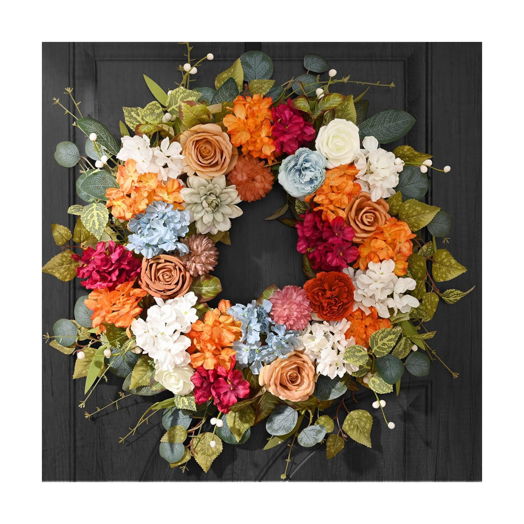Fall Wreaths for Front Door, 26 Inches Fall Wreath with Hydrangea