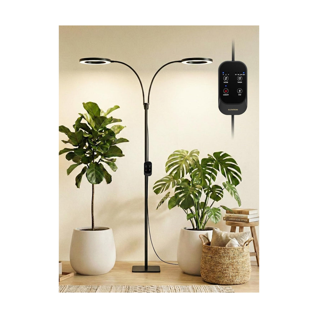 Tall Plant Grow Light for Indoor Plants, Full Spectrum Plant Light | 48W LED Grow Lamp with Dual Heads, 23.5-71"