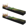 VZZNN 2Pack 12x2x1ft Fabric Raised Garden Bed - 6 Grids Plant Grow Bags, Outdoor Planter Box Non-Woven Fabric Patio