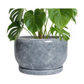 SQOWL Ceramic Pot for Plants - 10 Inch Plant Pot Indoor with Drainage Hole and Saucer, Round Ceramic Planter