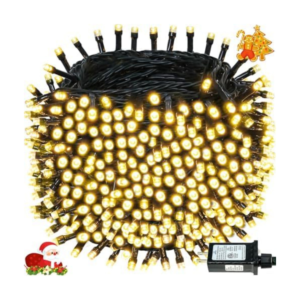 Extra-Long 165Ft 500LED Christmas String Lights Outdoor Indoor, Warm White