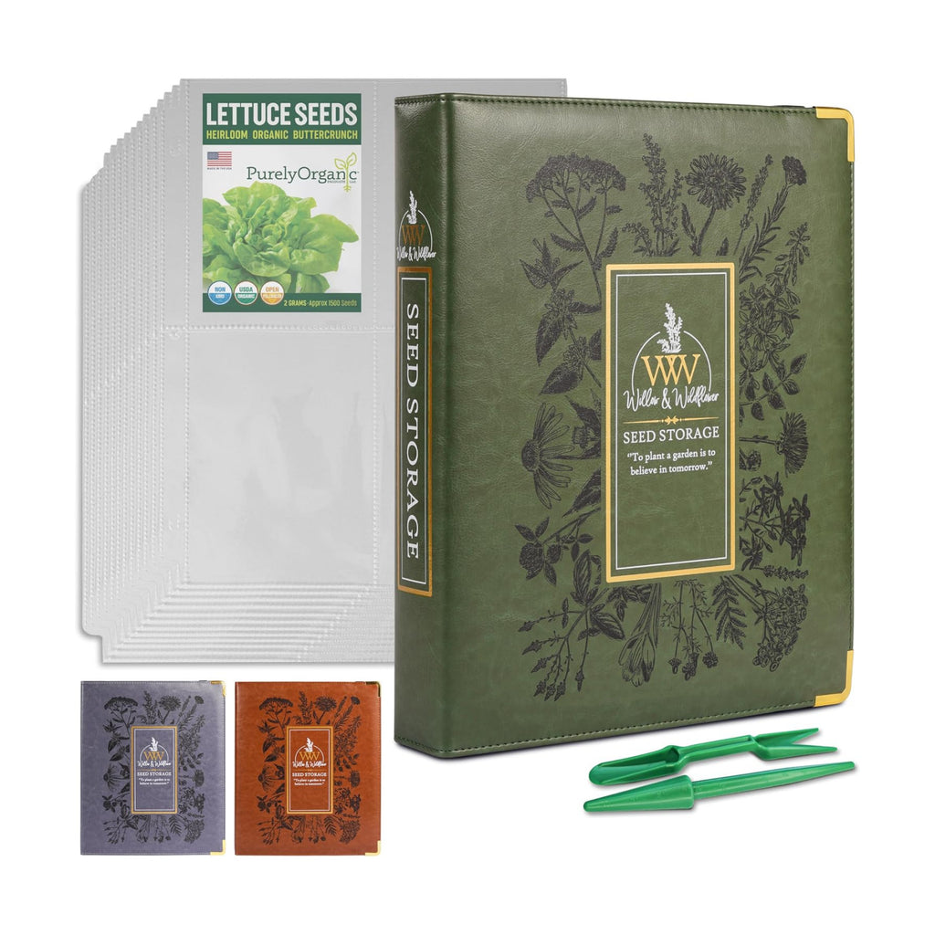 Create-ables Willow and Wildflower Garden Seed Organizer Binder, Seed Storage Organizer, Garden Binder Book for Packet