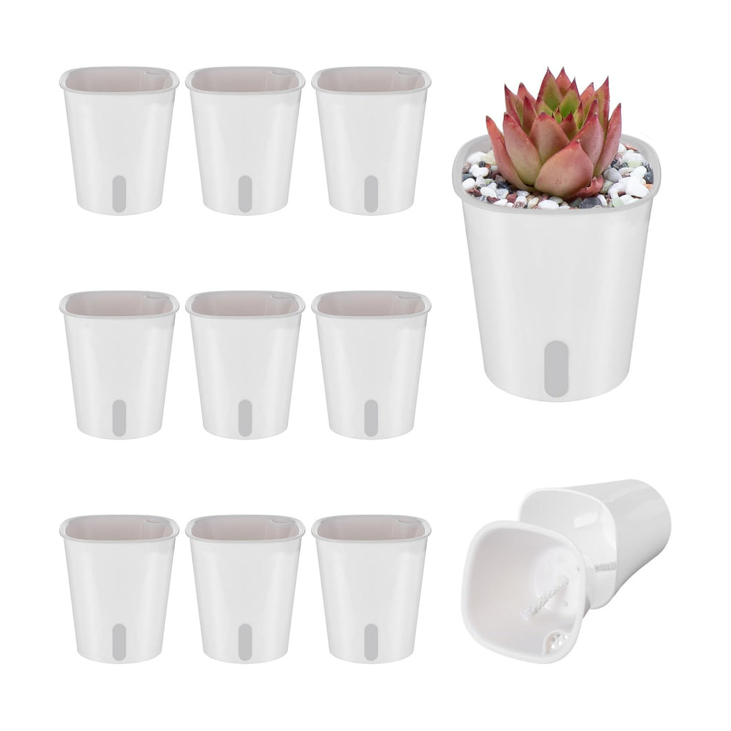 4 Inch Self Watering Pots for Indoor Plants,10 Sets Self Watering Planter Pots with Visual Water Level Window and