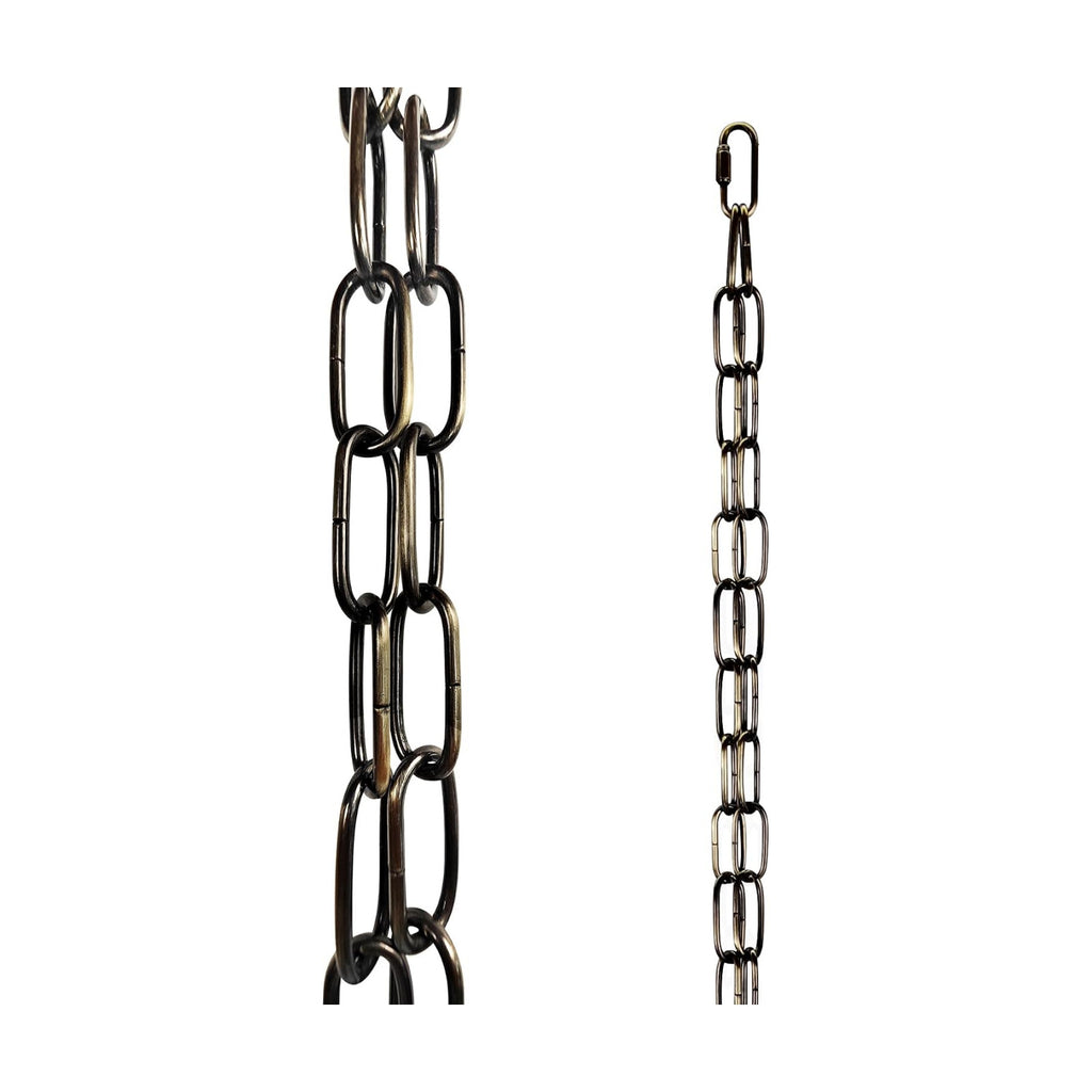 LOFIR 16.5FT Matte Bronze Iron Rain Chain 4mm | 16.5ft bronze rain chain with hooks bells, 4mm iron tube for roof eaves