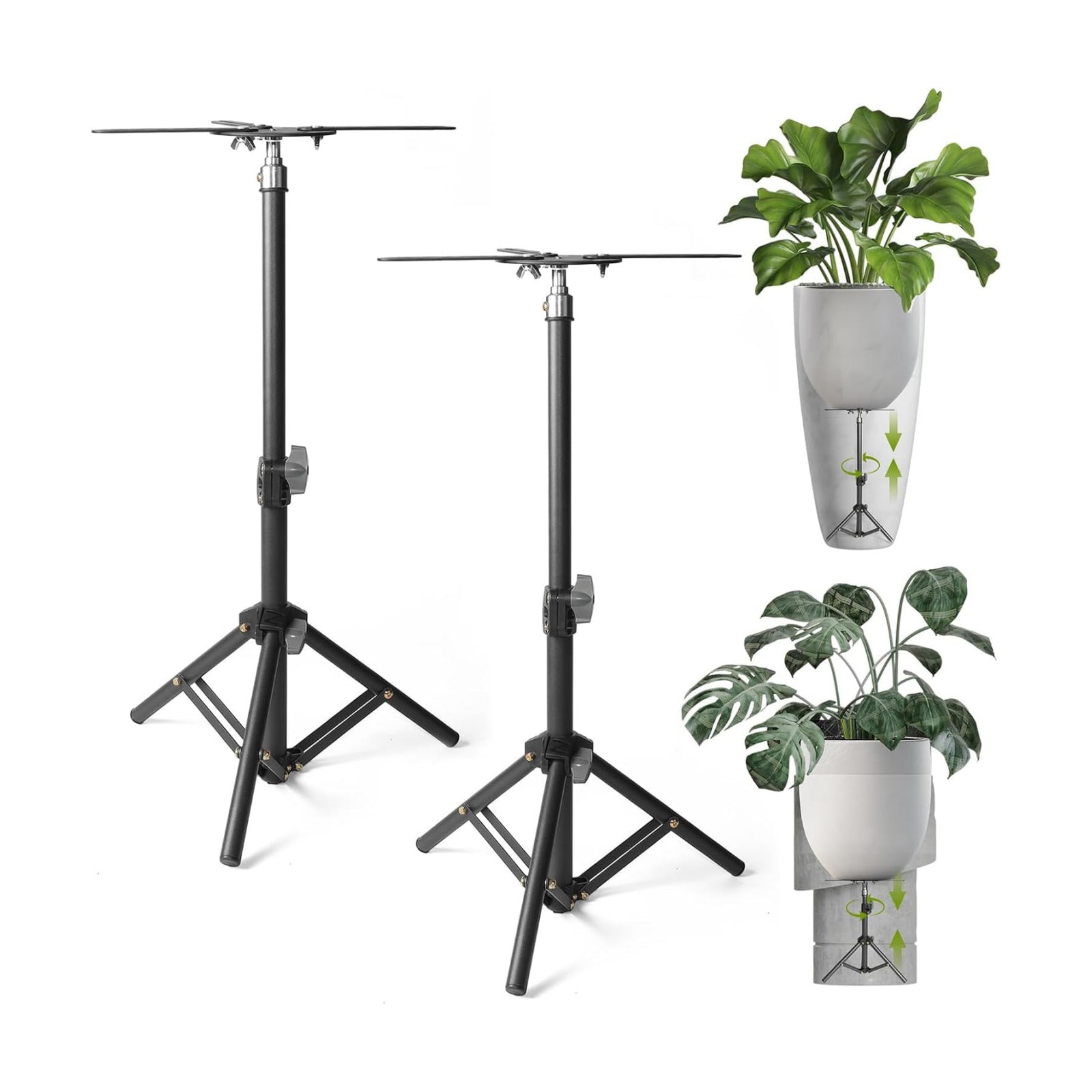 AZEAM Adjustable Plant Risers for Inside Pots, 2 PCS Planter Inserts Fillers 13"- 24" Raise for Large Flower Pots
