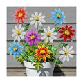 10-Pack 15.7-Inch Metal Garden Flower Stakes, Multicolor | 4.9 in wide heads with adjustable angles, for planters