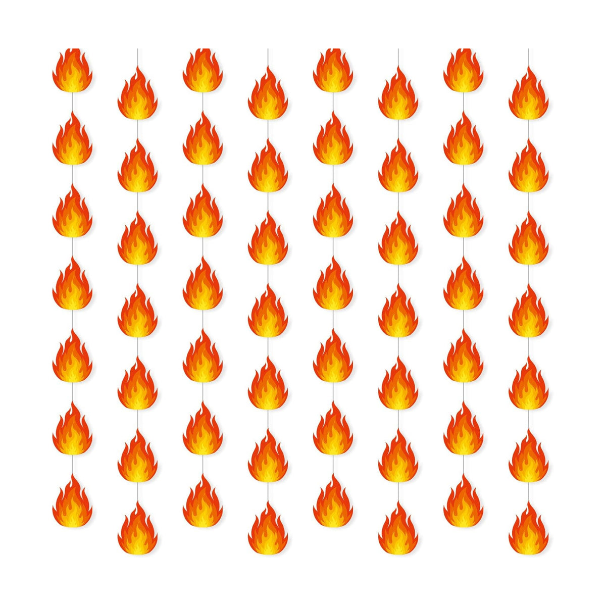 Xinnun 8 Pcs Fire Party Decorations Fire Flame Hanging Banners Garlands