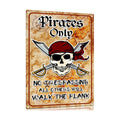Halloween Decorations Outdoor Pirate Metal Signs 12"x8", Pirates Only NO TRESPASSING ALL OTHERS WILL WALK THE PLANK, Halloween Pirate Theme Party Patio, lawn and garden court yard signs Decor