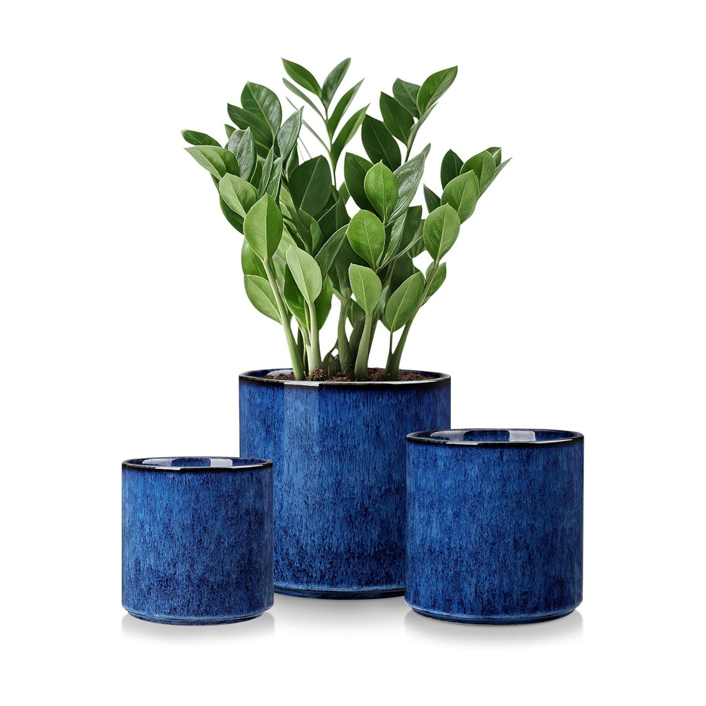 vancasso Ceramic Plant Pots, 4.25+5.25+6.25 Inch Planter Pot with Drainage Hole, Flower Pots for Indoor Outdoor Plants
