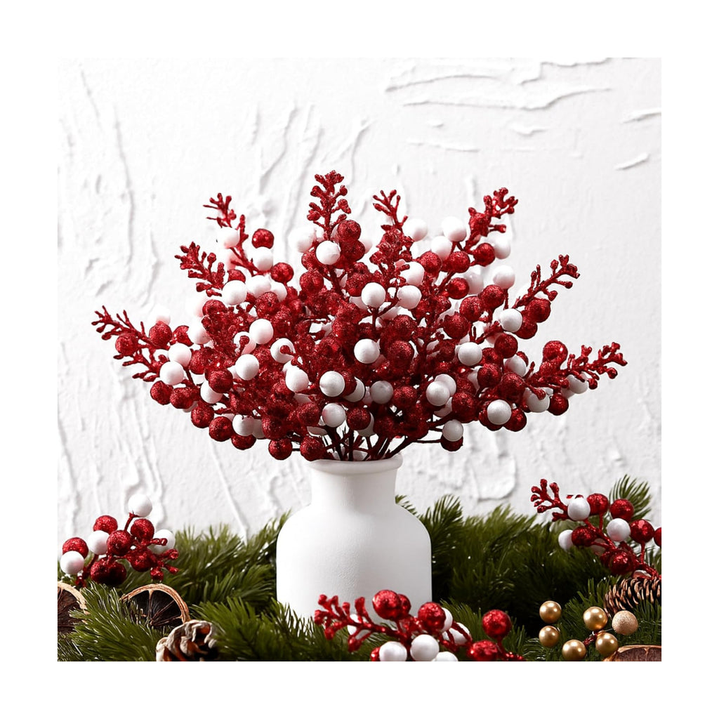 Thiccywoov 48 Pcs Christmas Picks and Sprays Tree Picks, 8 Inch