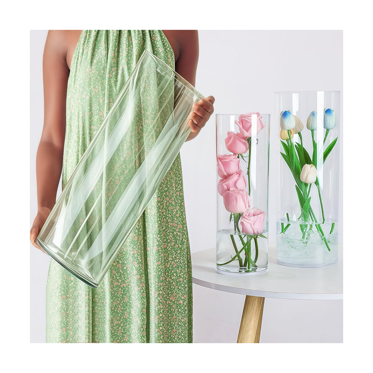 Extra Large Acrylic Cylinder Clear Vase Shatterproof Plastic Vases