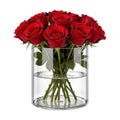 Clear Flower Vase, Non-breakable Vases, 4" W x 4" H, Acrylic Vase, Aesthetic Room Decor Cylindrical Modern Flower Vases for Table Centerpiece, Home Decor, Women Floral Arrangement Gift