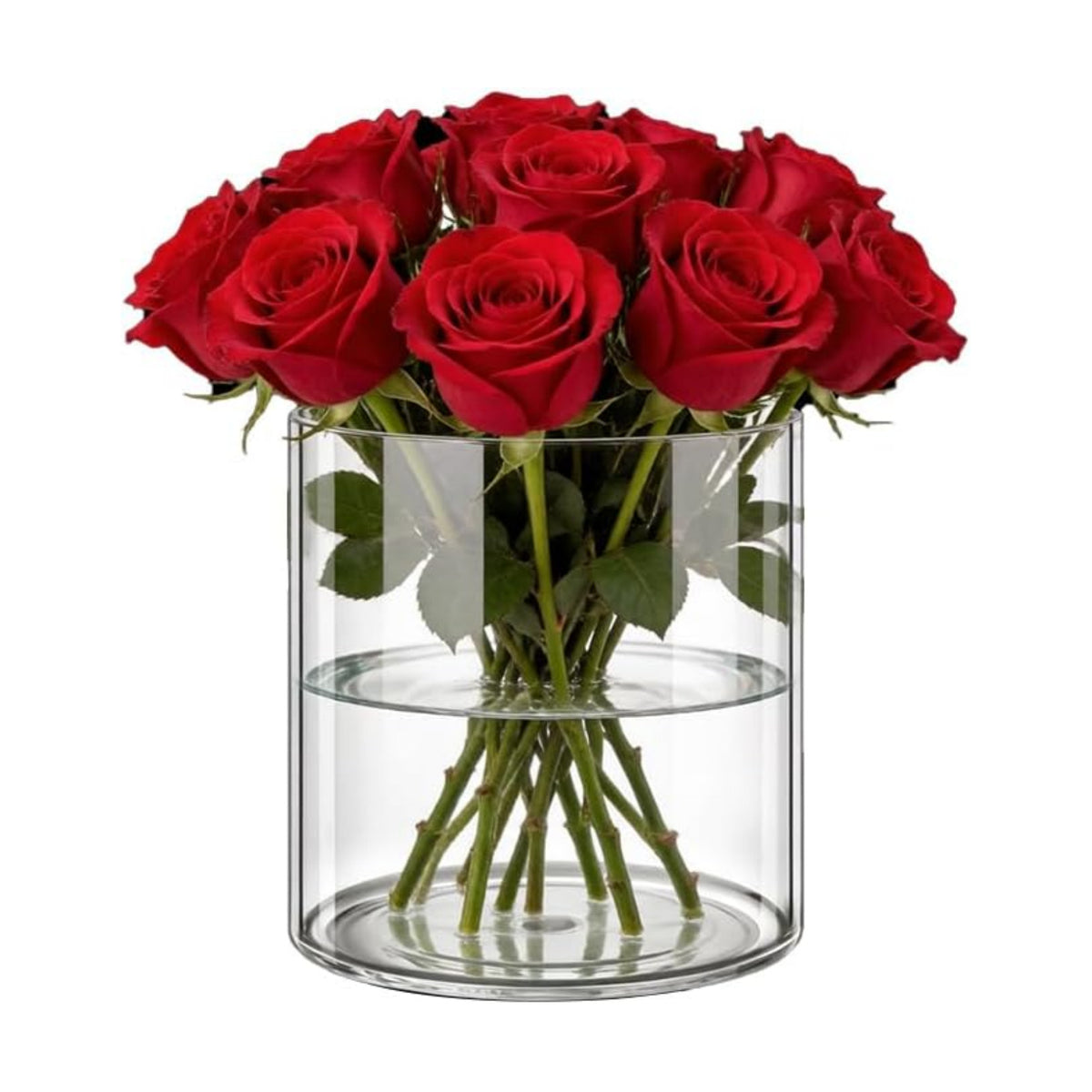 Clear Flower Vase, Non-breakable Vases, 4" W x 4" H, Acrylic Vase, Aesthetic Room Decor Cylindrical Modern Flower Vases for Table Centerpiece, Home Decor, Women Floral Arrangement Gift