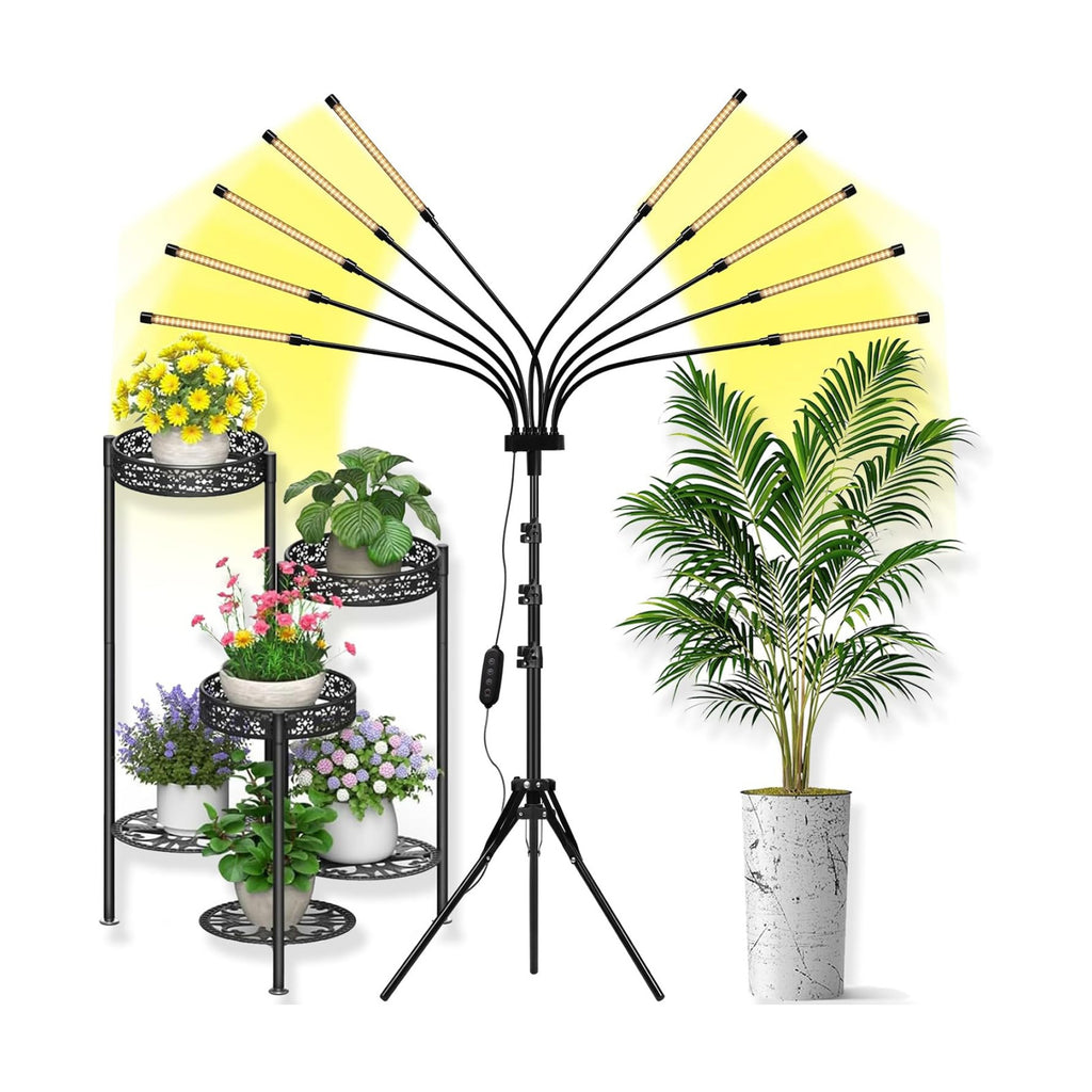 Grow Lights for Indoor Plants [ 10 in1 ] 500 LEDs, Full Spectrum Grow Light for Indoor Growing with Tripod Stand, Auto