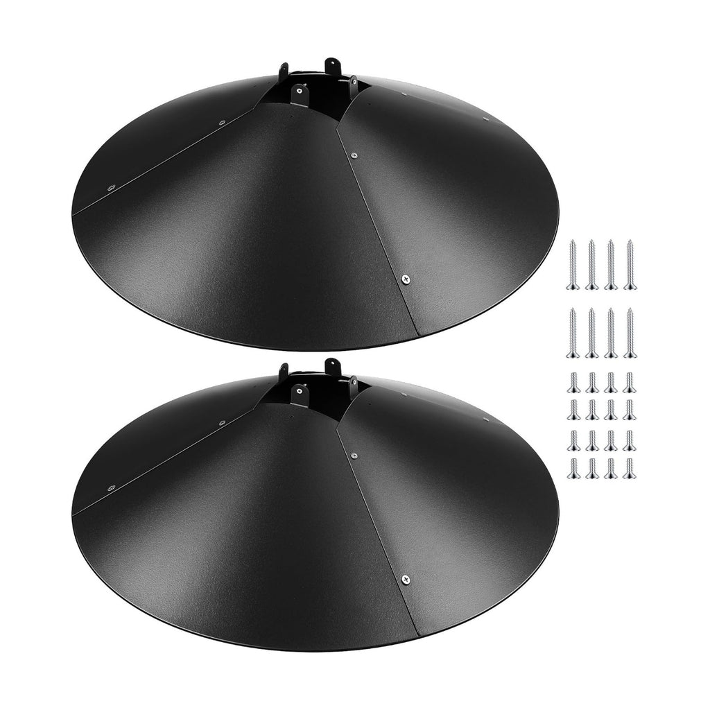 Qualirey 21.5" Metal Squirrel Proof Baffle, for 4 x 4 Posts,Black,2 Pack