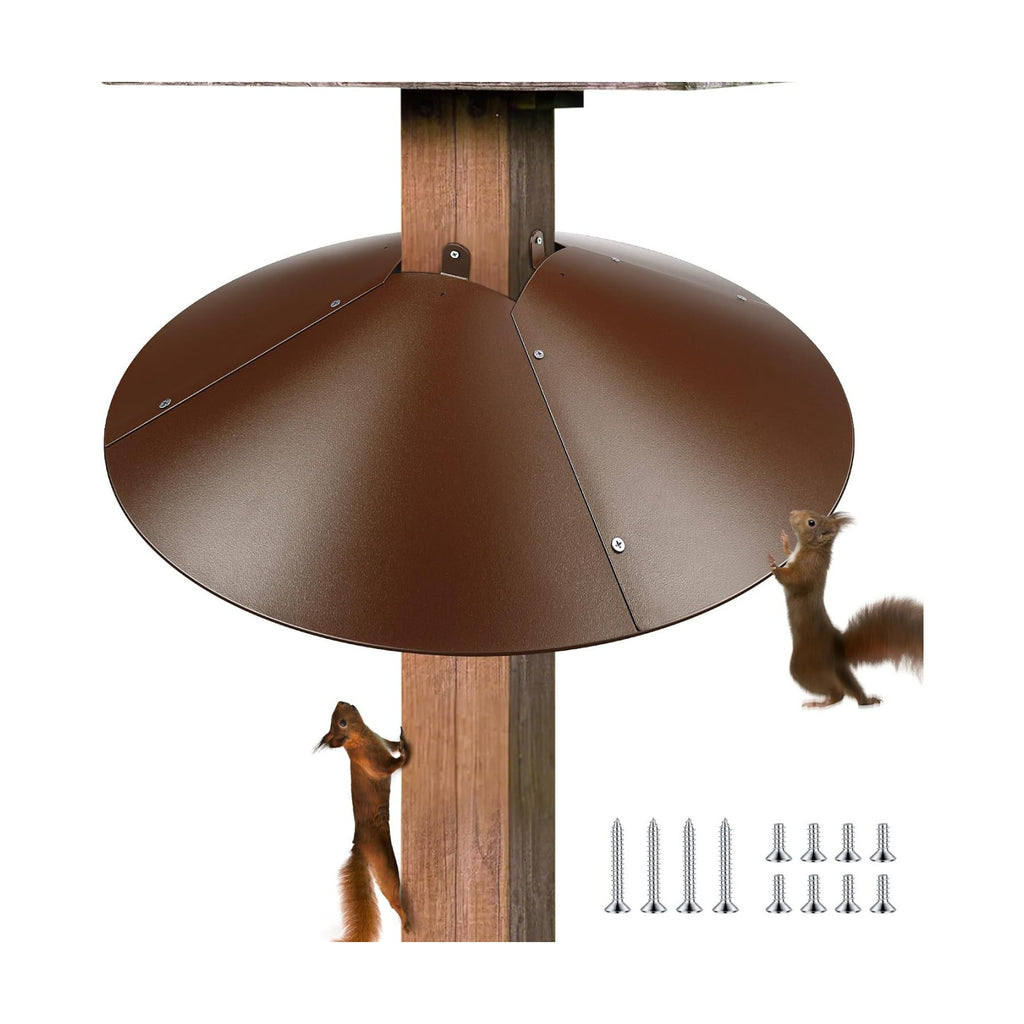 Qualirey 21.5" Metal Squirrel Proof Baffle, for 4 x 4 Posts,Brown,1 Pack