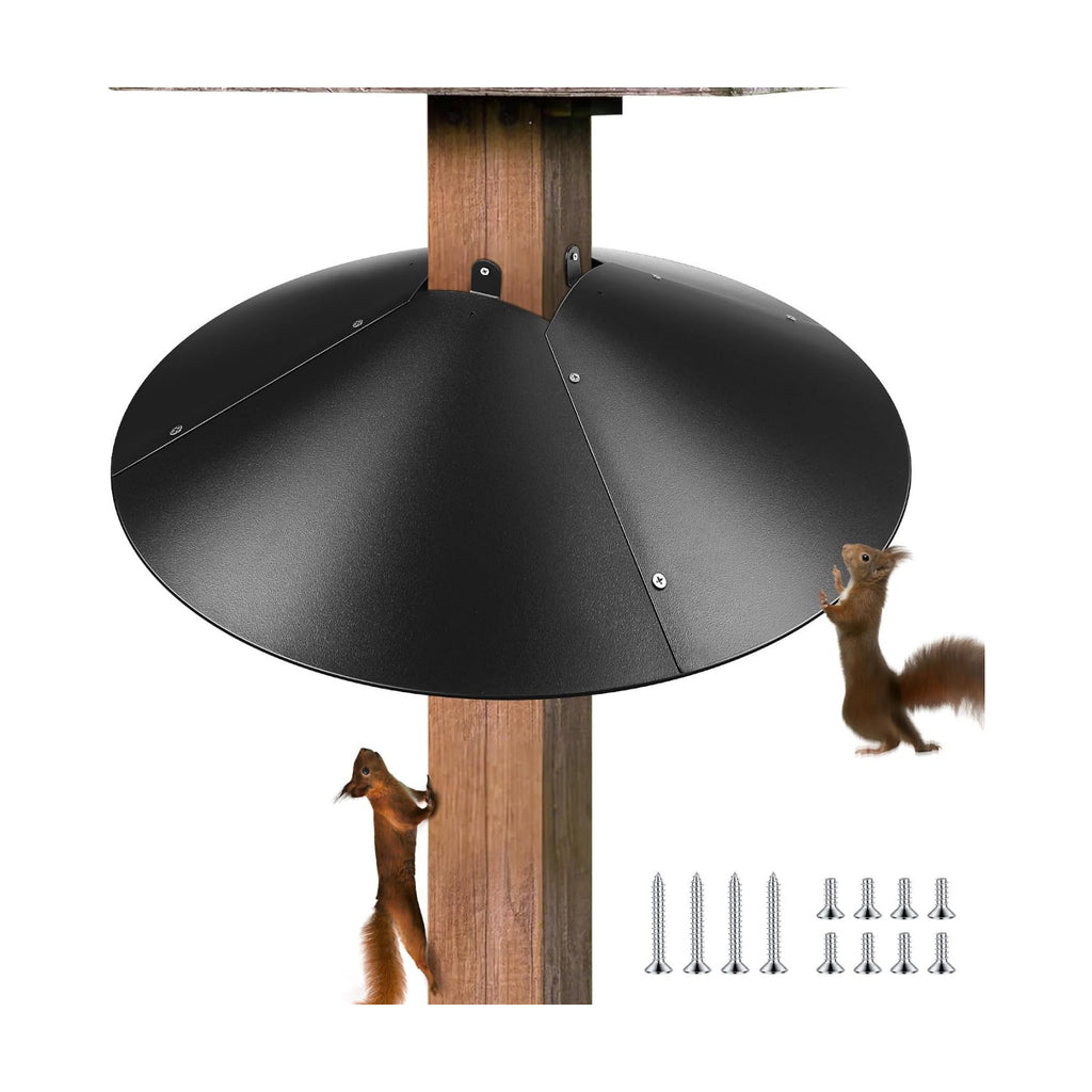 Qualirey 21.5" Metal Squirrel Proof Baffle, for 4 x 4 Posts,Black,1 Pack