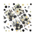 LUXEEASE 90P Halloween Black & White Dried Pressed Flowers