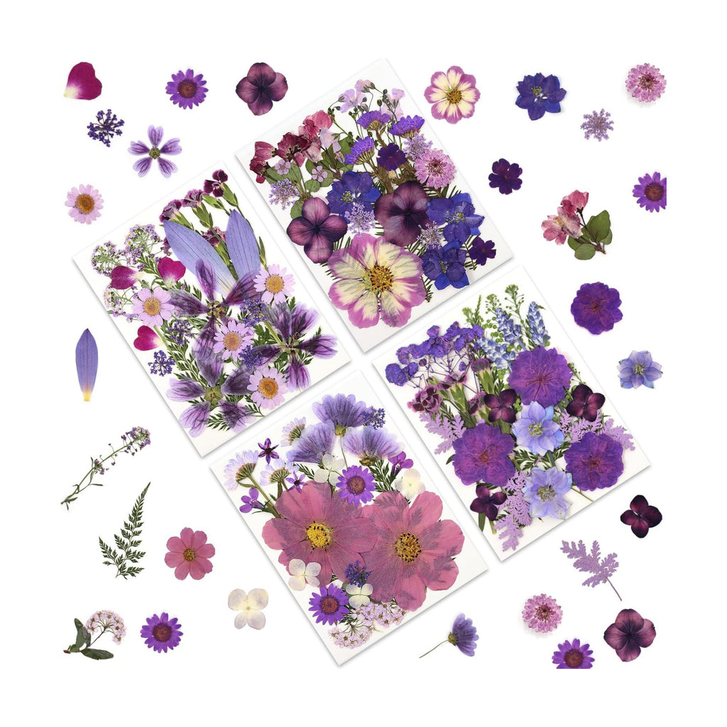 LUXEEASE 100P Purple Dried Pressed Flowers