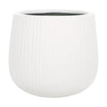 SAFAVIEH Outdoor - Francia White Concrete Ficonstone Planter Pot with Drainage Hole, Frost Resistant Garden Planter for