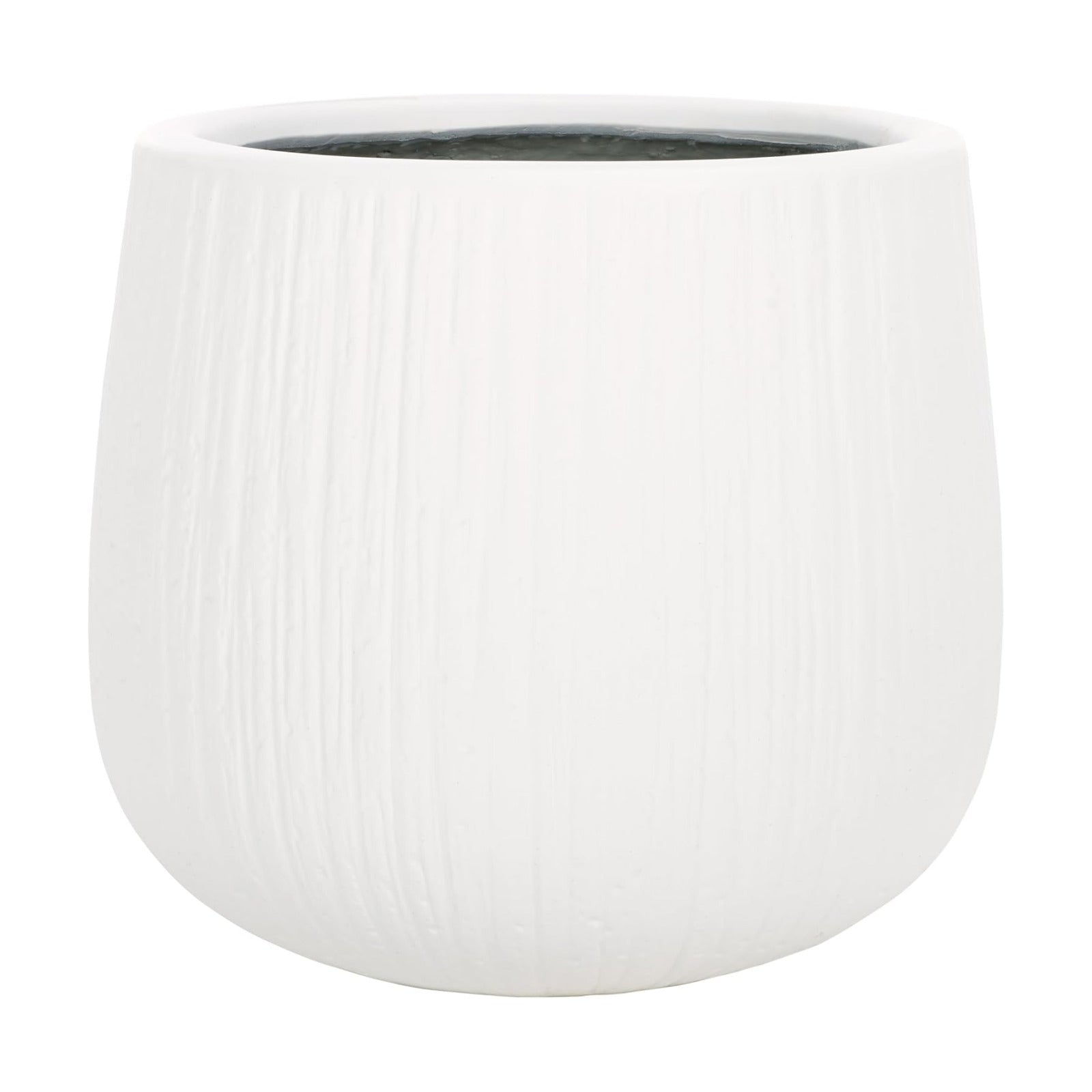 SAFAVIEH Outdoor - Francia White Concrete Ficonstone Planter Pot with Drainage Hole, Frost Resistant Garden Planter for