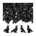 JUNEBRUSHS 50 Pcs Black Mini Resin Crow Halloween Table Decorations