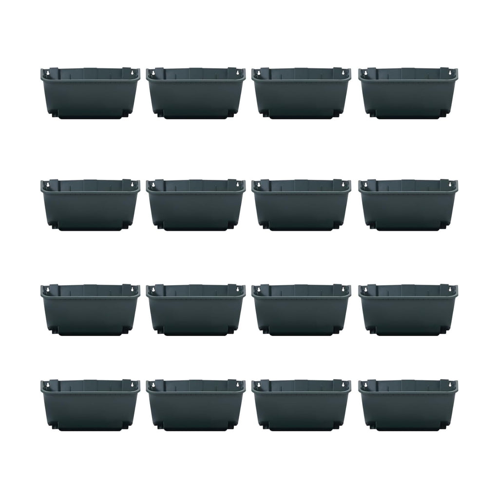 Vertical Wall Planter, Wall-Mounted Living Garden Planter with 16 Plastic Pots Stackable Wall Hanging Flower Pot Clasp