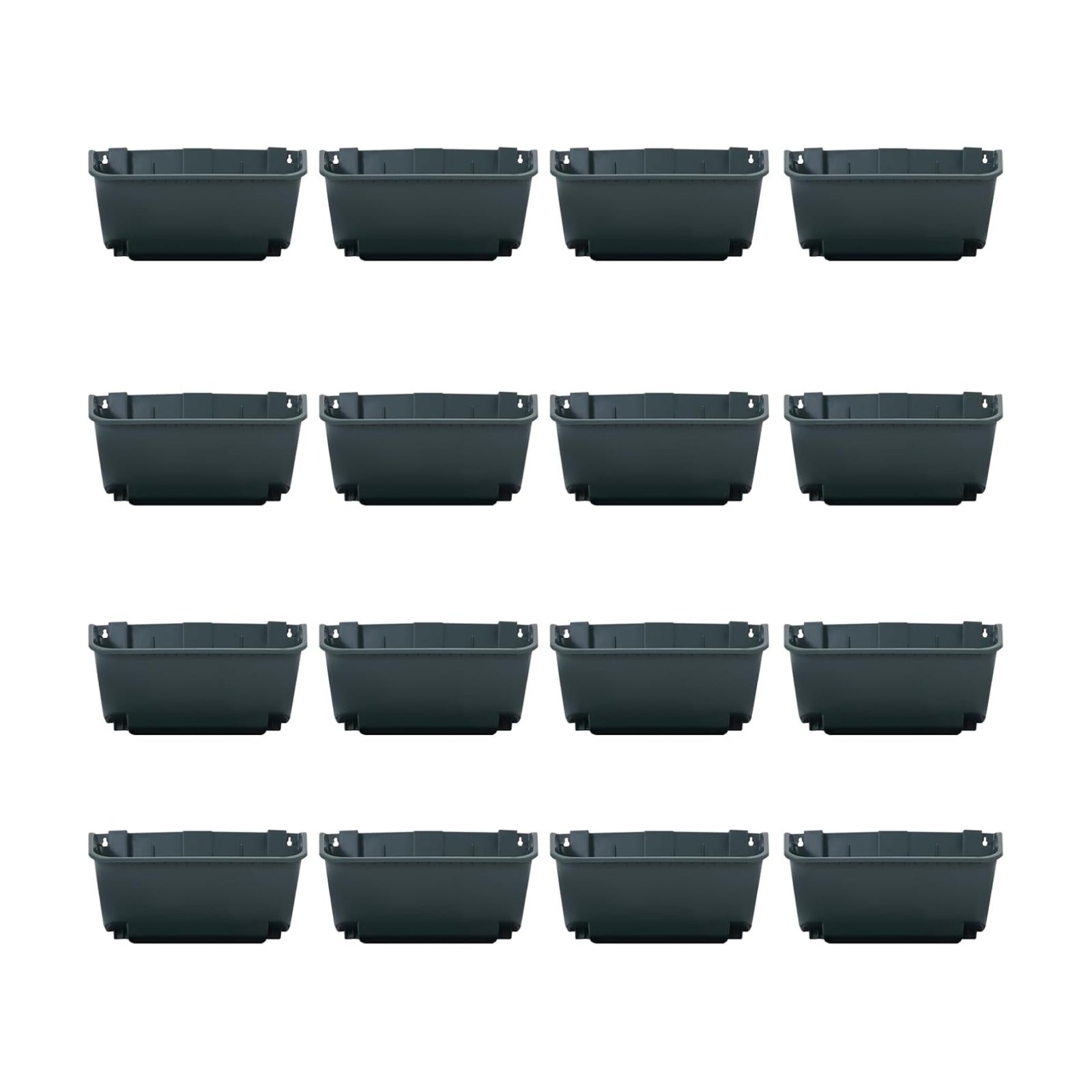 Vertical Wall Planter, Wall-Mounted Living Garden Planter with 16 Plastic Pots Stackable Wall Hanging Flower Pot Clasp