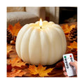 Fall Decor, Fall Decorations for Home, Large Flameless Pumpkin Candle White