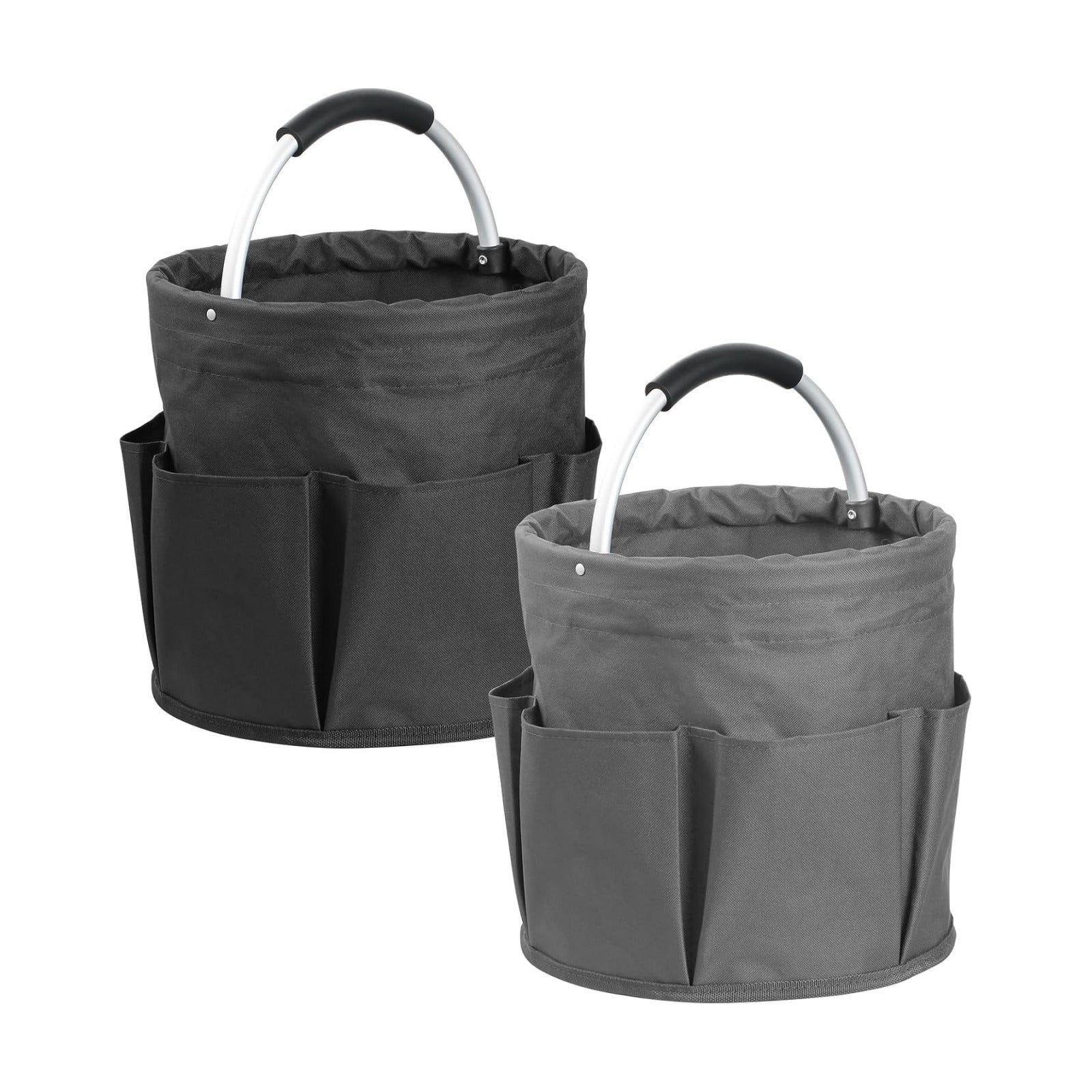 2Pack 17L Foldable Cleaning Supply Caddy with Handle, Portable Bucket Tool Organizer, Garden Tool Bag in 600D Oxford