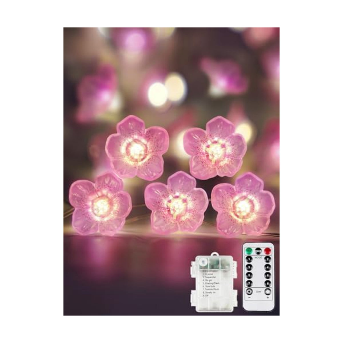 Cherry Blossom Flower String Lights Fairy Lights Battery Operated Remote
