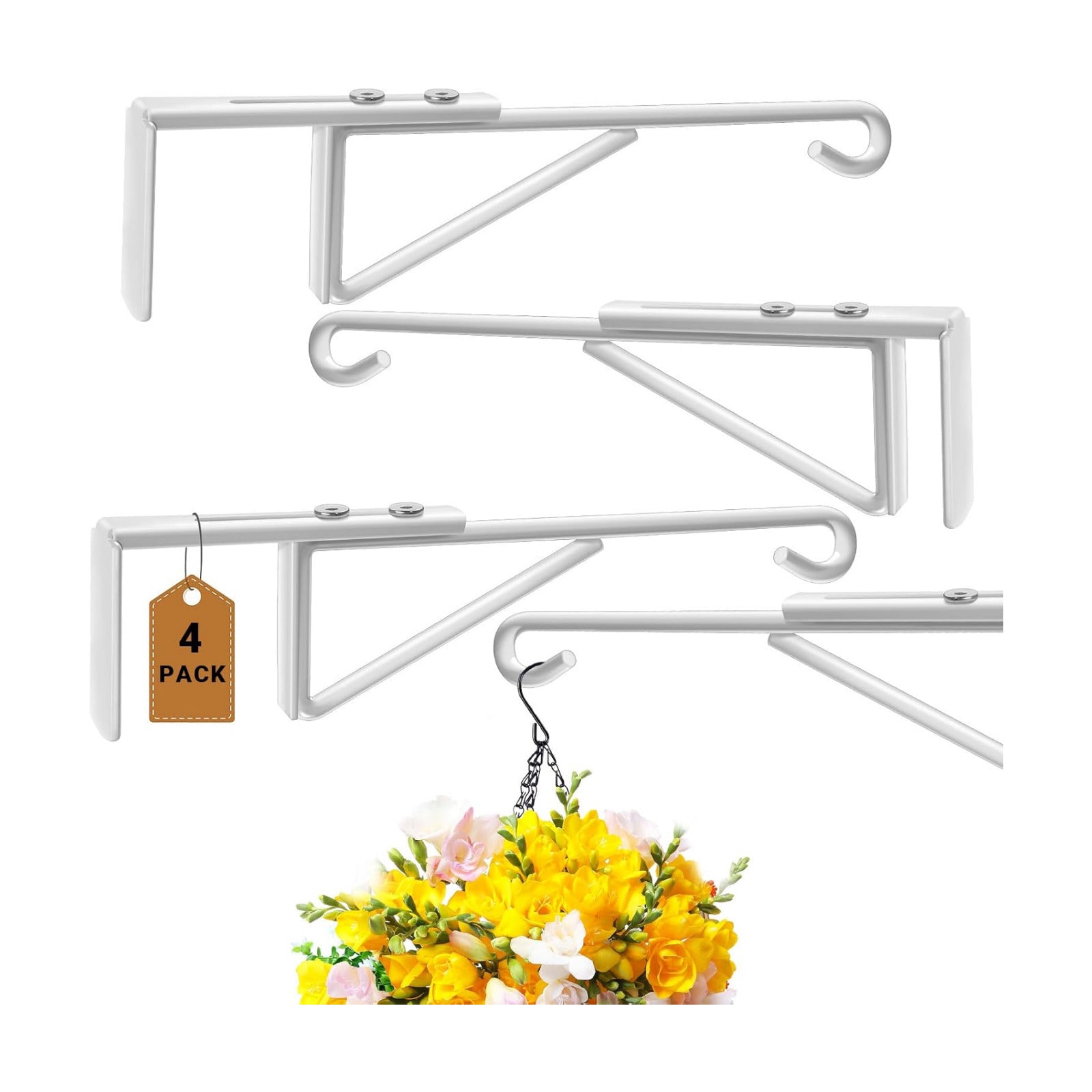 Adjustable Vinyl Fence Hooks for Hanging Plant Fit Fence Widths 0.8-3 Inch, Heavy Duty Fence Plant Hangers for Hanging