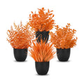 Der Rose 4 Pack Fall Fake Plants in Black Pots, Autumn Home Decor Indoor