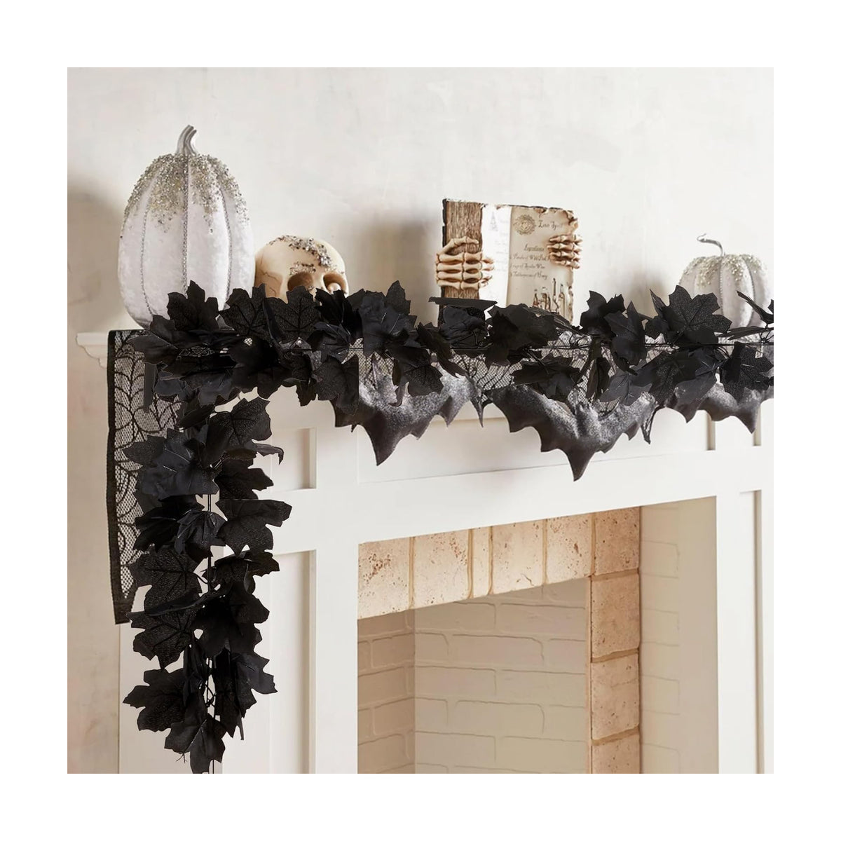 SITUMEIZI 2 Pcs 13Ft Black Garlands for Halloween Home Decor