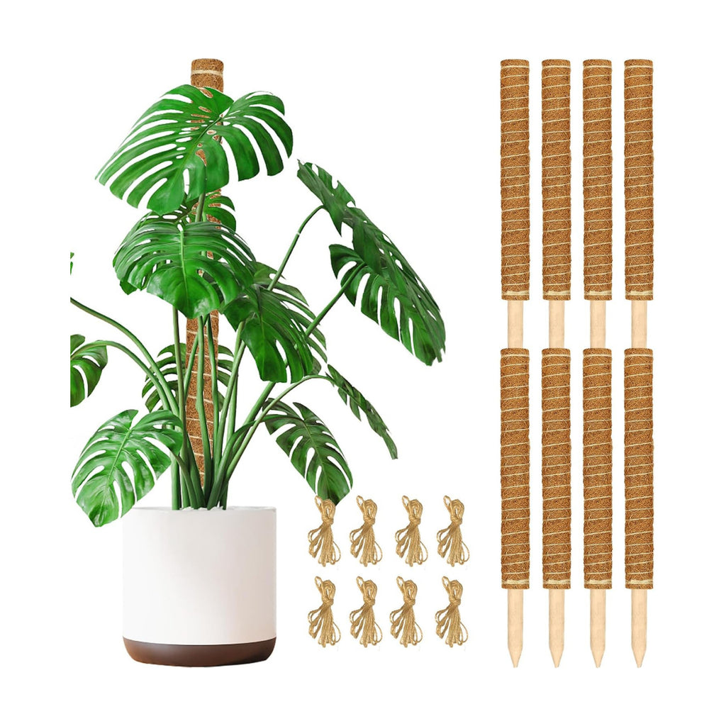 Moss Pole for Plants Monstera,【8 Pack】 23.6 inch Plant Support Pole, Extendable Coir Totem Pole for Potted Plants
