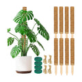 ALENEY Moss Pole, 8 Pack 17 inch Monstera Plant Support Stackable Moss Poles for Plants, Coir Totem Pole Tall Moss Pole
