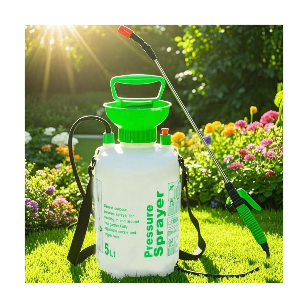 MRPAPA Pressurized Hand Sprayer - Multi-Purpose Garden Sprayer Gallon with Adjustable Nozzle (5L-Green)