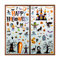 116PCS Halloween Window Clings, 9 Sheets Halloween Decorations, Cute Witch Tree Zombie Ghost Patterns PVC Window Stickers for Treat or Trick Party Favors Decal Supplies Decor Accessories
