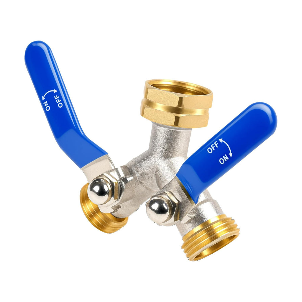 EJW Hose Splitter 2 Way, Brass Garden Hose Splitters, Faucet Splitters. | spigot splitter, hose valves, hose manifold
