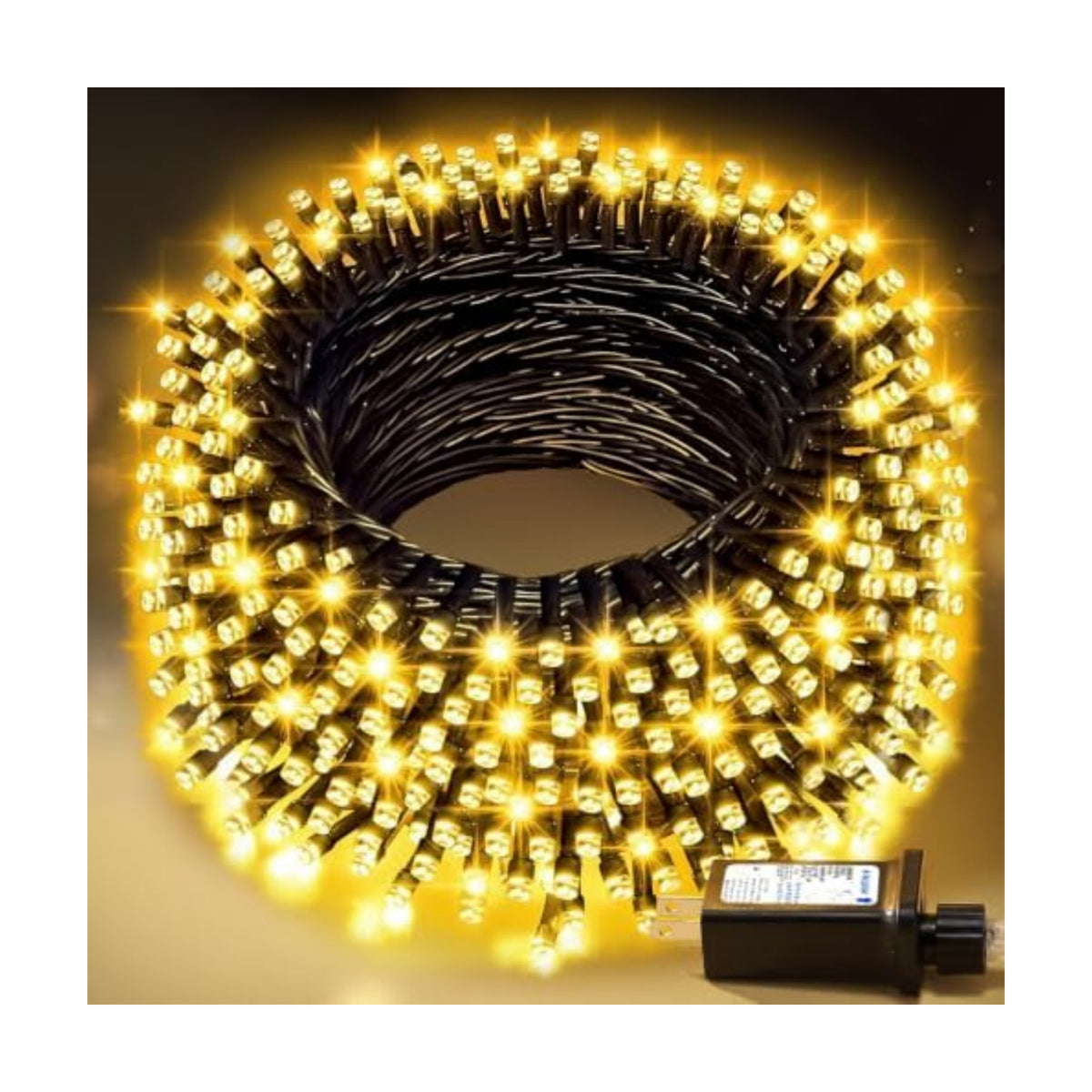 Nisocy 100FT LED String Lights Outdoor Waterproof – Warm White Fairy Lights with Plug, Connectable Christmas Tree Lights for Patio, Garden, Bedroom, Wedding, Party, Decor