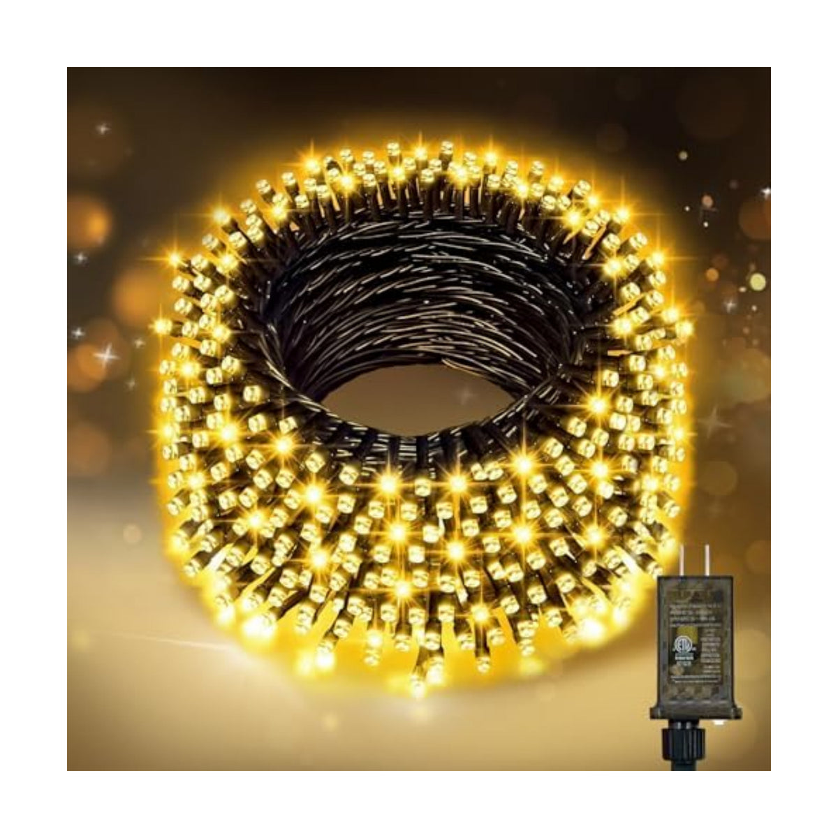 Nisocy 33FT LED String Lights Outdoor Waterproof – Warm White Fairy Lights with Plug, Connectable Christmas Tree Lights for Patio, Garden, Bedroom, Wedding, Party, Decor