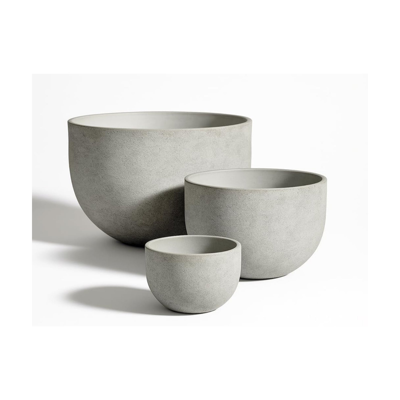 Large Resin Planter Pot for Trees Big Flower – Lightweight Round Plant Pot with Stone-Textured Finish