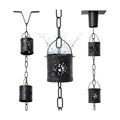 8.5 FT Rain Chain with 12 Aluminum Cups | Durable Rain Chains for Gutters - Easy Install, Rust-Proof Rain Catcher
